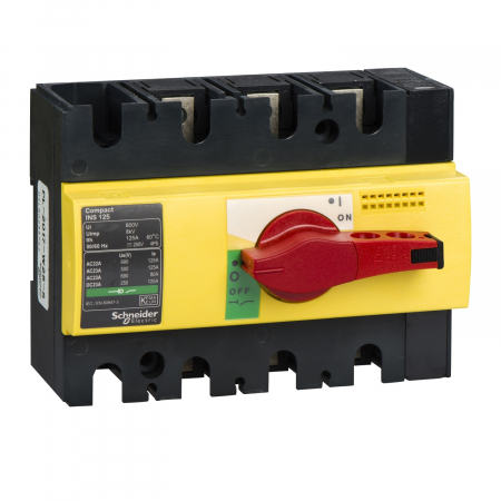 Separatoare - Separator de sarcina Interpact INS125, 3 poli, 125A, 28926, Schneider Electric
