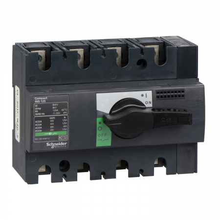 Separatoare - Separator de sarcina Interpact INS125, 4 poli, 125A, 28911, Schneider Electric