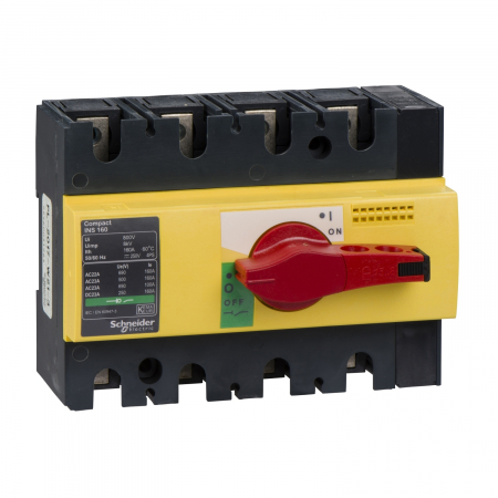 Protecția circuitelor, protecții diferențiale și descărcătoare - Separator de sarcina Interpact INS160, 4 poli, 160A, 28929, Schneider Electric