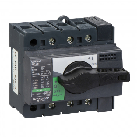 Separatoare - Separator de sarcina Interpact INS40, 3 poli, 40A, 28900, Schneider Electric