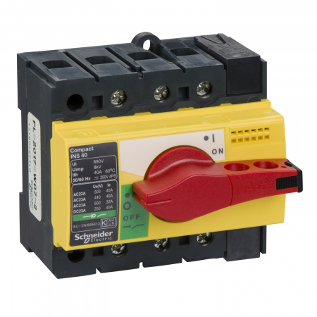Separatoare - Separator de sarcina Interpact INS40, 3 poli, 40A, 28916, Schneider Electric