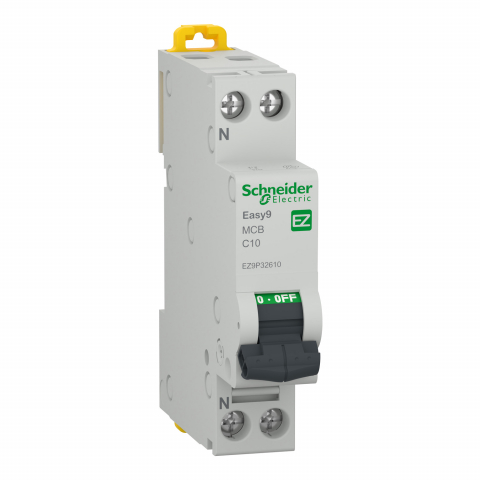 Protecția circuitelor, protecții diferențiale și descărcătoare - Siguranta Automata 1P+N, 10A, EZ9P32610, Schneider Electric