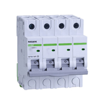FOTOVOLTAICE - Siguranță automată tetrapolară 6 kA, 4P, 63A, curba C, 1000V DC, MCB, Noark 111576, pentru sisteme fotovoltaice