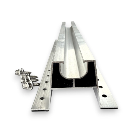 Sisteme de montaj - Sina minirail tip U H6cm x 35cm cu prindere rapida + cauciuc +4 suruburi LP