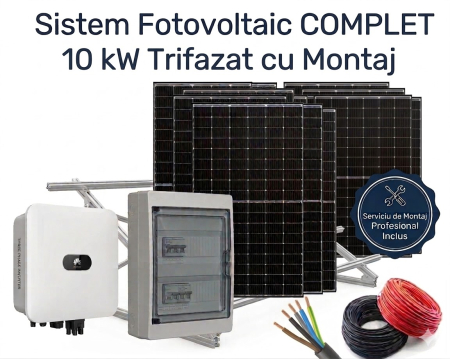 Sisteme Fotovoltaice Complete cu Montaj - Sistem Fotovoltaic Complet 10kW Trifazat Montaj Huawei Jinko