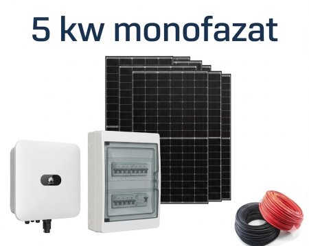 Sisteme Fotovoltaice Complete cu Montaj - Sistem Fotovoltaic Complet 5kW Monofazat Montaj Huawei Jinko
