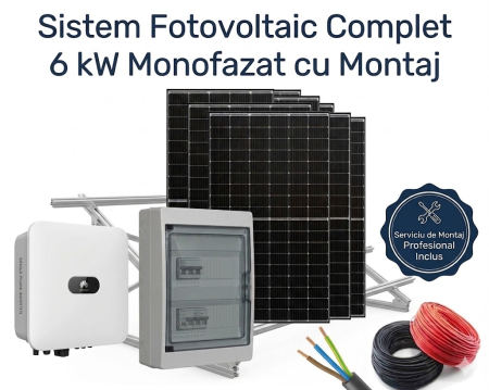 Sisteme Fotovoltaice Complete cu Montaj - Sistem Fotovoltaic Complet 6kW Monofazat Montaj Huawei Jinko