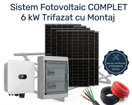 Sisteme Fotovoltaice Complete cu Montaj - Sistem Fotovoltaic Complet 6kW Trifazat Montaj Huawei Jinko