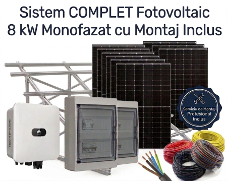 Sisteme Fotovoltaice Complete cu Montaj - Sistem Fotovoltaic Complet 8kW Monofazat Montaj Huawei Jinko