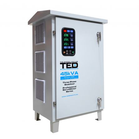 Trifazate - Stabilizator retea maxim 45KVA-SVC cu servomotor trifazat-trifazat pentru exterior IP65 TED007483