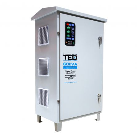 Trifazate - Stabilizator retea maxim 75KVA-SVC cu servomotor trifazat-trifazat pentru exterior IP65 TED007506