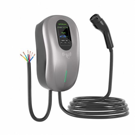 Stații de încărcare AC mașini electrice - Stație de încărcare AC mașini electrice trifazică, 11kW, 1 conector Tip 2, 16A, IP65, Wallbox S02EU11K.G gri