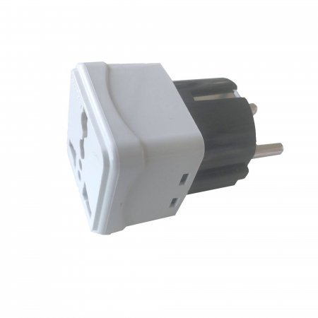 Prelungitoare, Stechere, Accesorii - STECHER SCHUKO + CUPLA SCHUKO CU INEL DE BLOCARE ALB 16A 