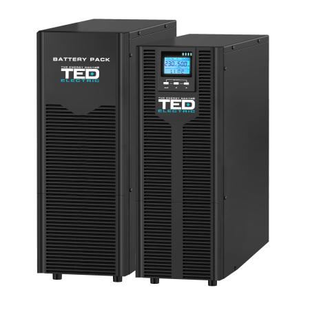 Stabilizatoare de Tensiune - UPS 20KVA Online dubla conversie trifazat 3/1 management intrare/iesire regleta (FARA ACUMULATORI - NECESITA CABINET TED004307) TED Electric TED004291