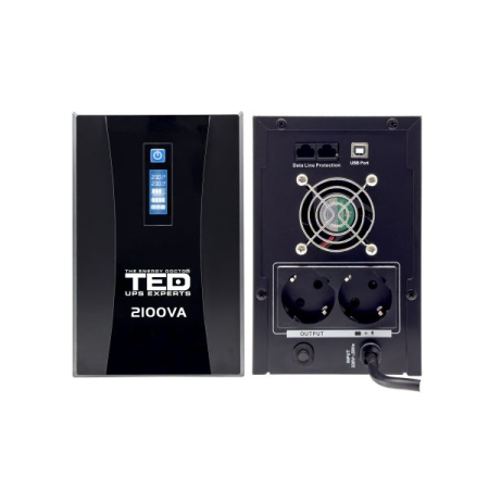 Stabilizatoare de Tensiune - UPS 2100VA/1200W LCD Line Interactive AVR 2 schuko 2x9Ah USB Management TED Electric TED004659
