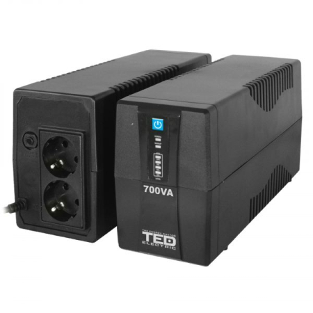 Stabilizatoare de Tensiune - UPS 700VA/400W LED Line Interactive AVR 2 schuko TED Electric TED003966