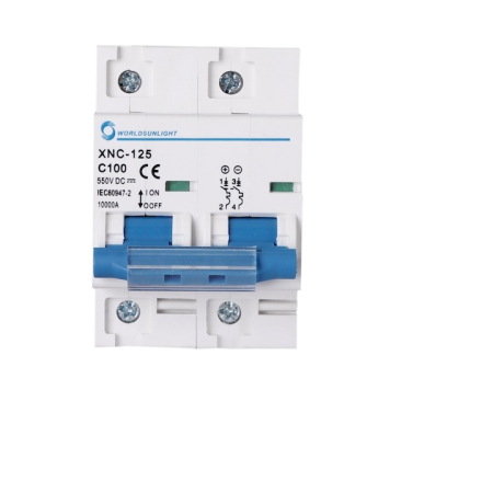 Componente electrice - XNC-125PV | Întrerupător DC MCB Fotovoltaic 2P | 500V DC | 80A-125A | 10kA | Șină DIN