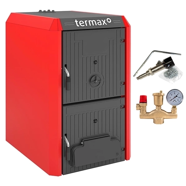 Centrale pe lemn - Pachet cazan biomasa din fonta Termax Bio 34 kW, Ø 147 mm, volum apa 48 litri