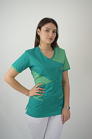 Bluze - Bluza cambrata dama cu maneca scurta