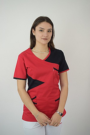 Bluze - Bluza cambrata dama cu maneca scurta