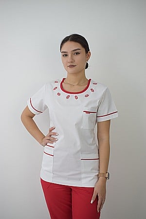 Bluze - Bluza de dama brodata cu maneca scurta
