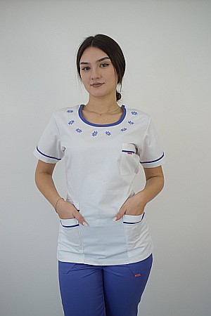 Bluze - Bluza de dama brodata cu maneca scurta
