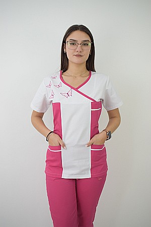 Bluze - Bluza de dama cambrata cu maneca scurta D06F