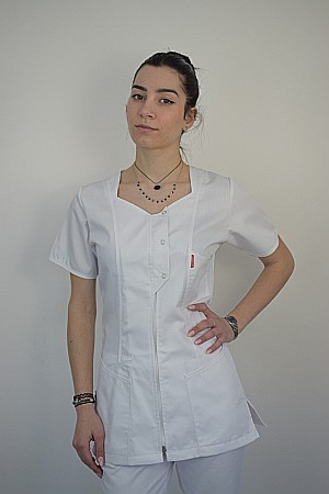 Halat de dama cu maneca scurta, fermoar si capse [4]