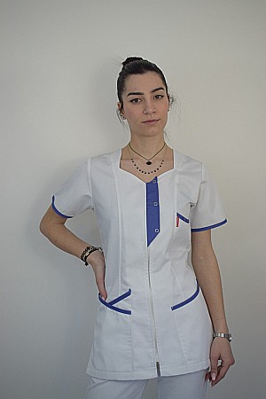 Halat de dama cu maneca scurta, fermoar si capse [7]
