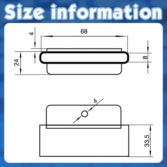Casete aplicate pentru lamele , 68 mm x 8 mm x 1'000 buc. [4]