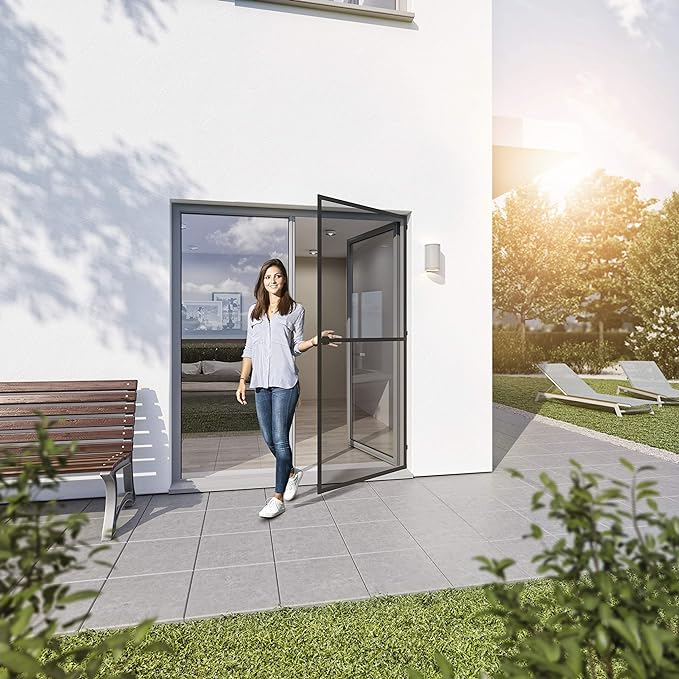 Plasă ușă contra insectelor 90x210 cm – cu balamale, montaj ușor [4]