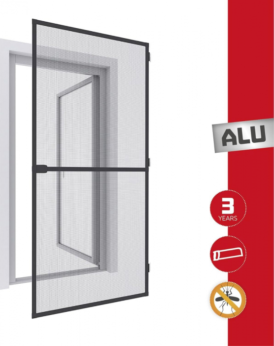 Plasă ușă contra insectelor 115x210 cm – cu balamale, montaj ușor [1]