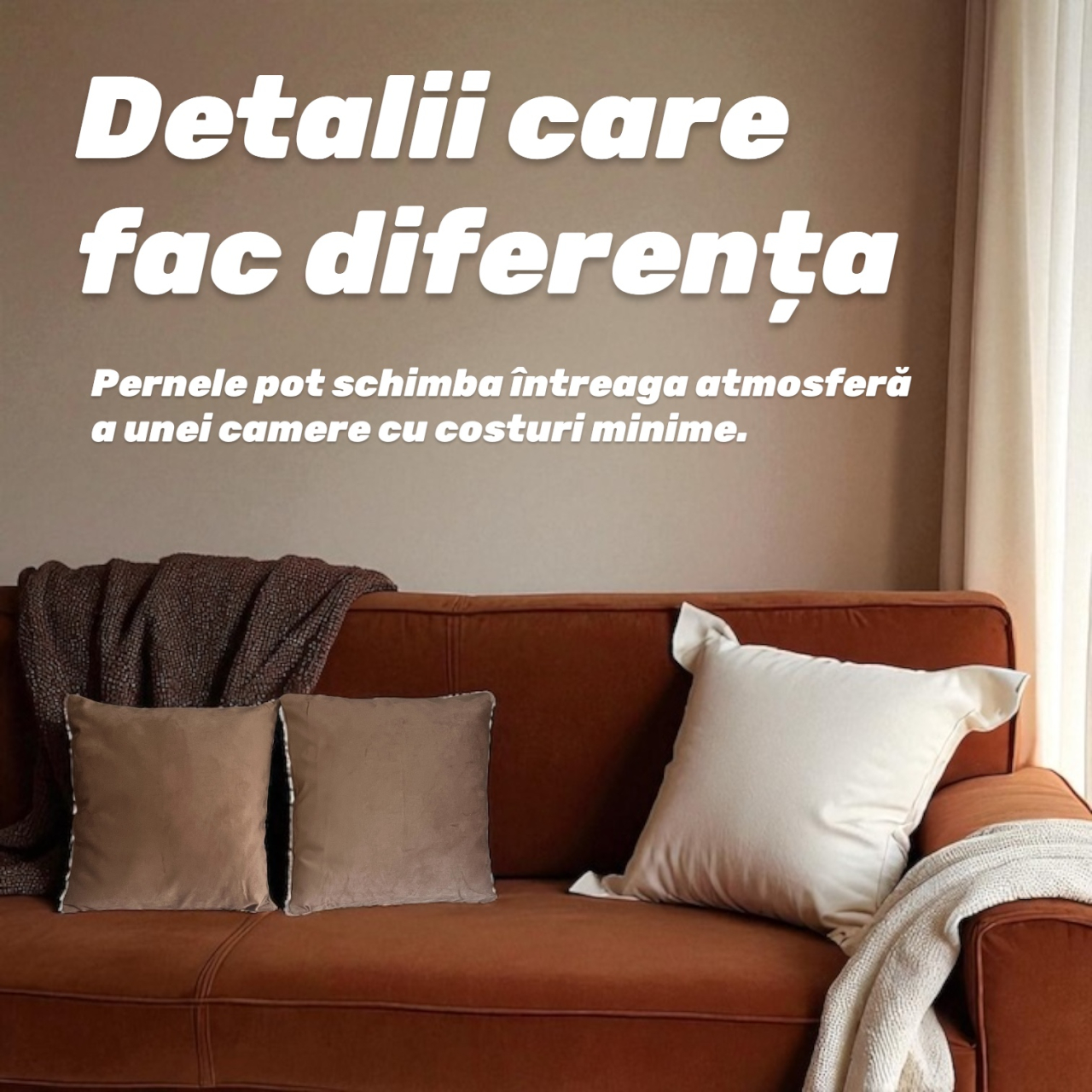 Set 2 fete perna 42 x 42 cm, material catifea, Maro [2]