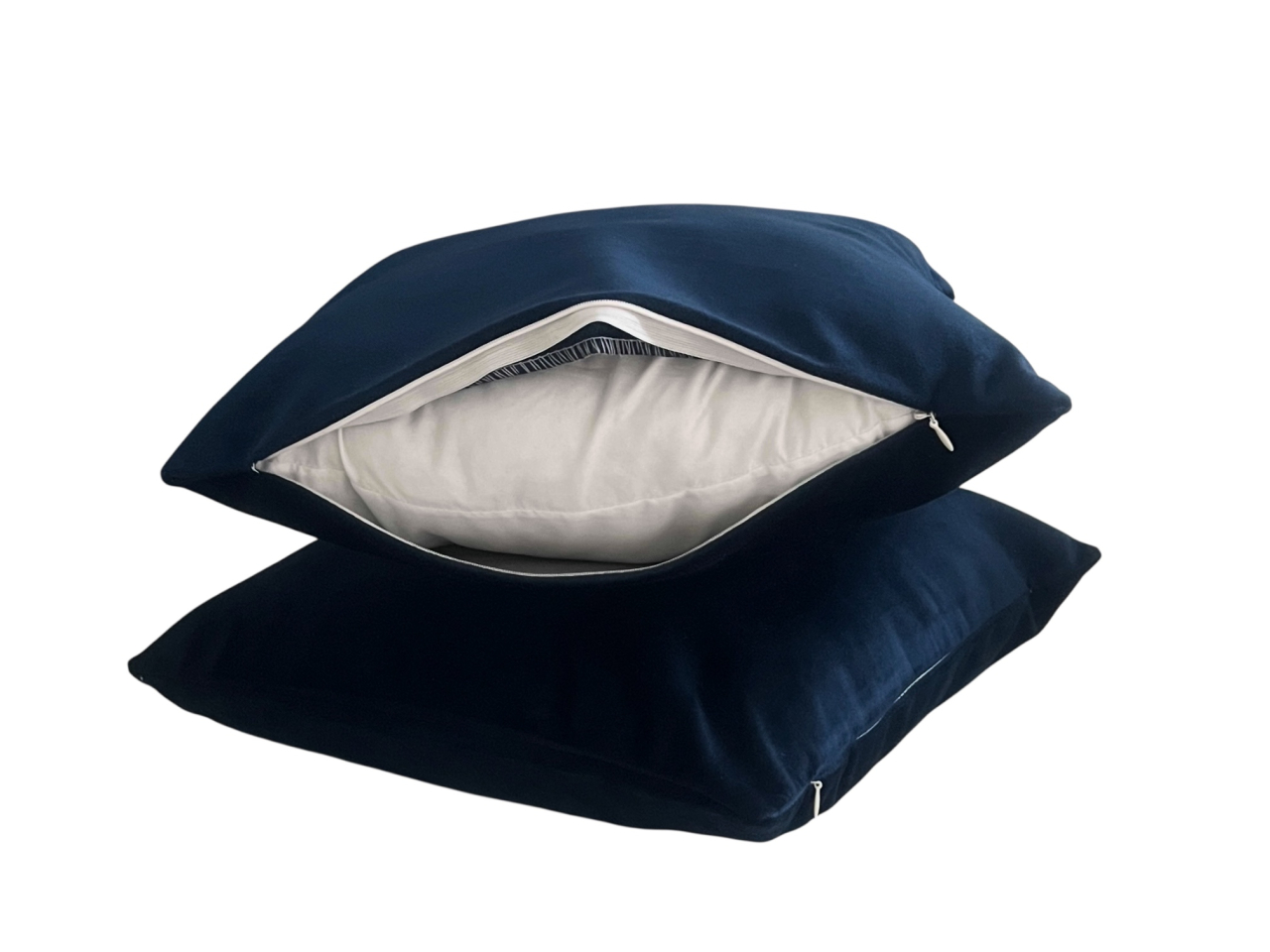 Set 2 fete perna 42 x 42 cm, material catifea, Albastru inchis [2]