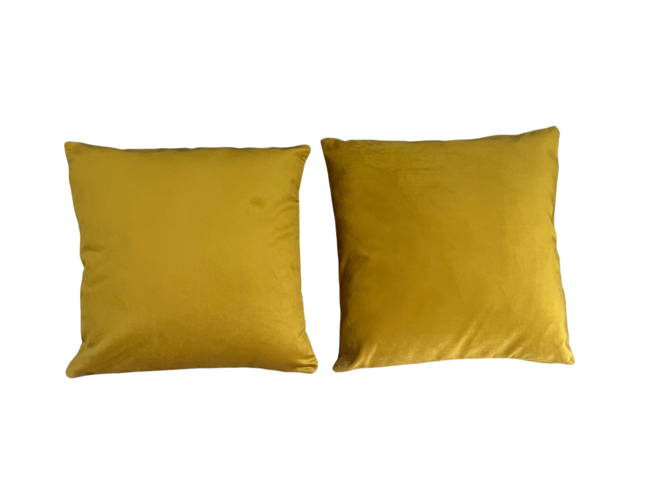 Set 2 fete perna 42 x 42 cm, material catifea, Mustar [4]