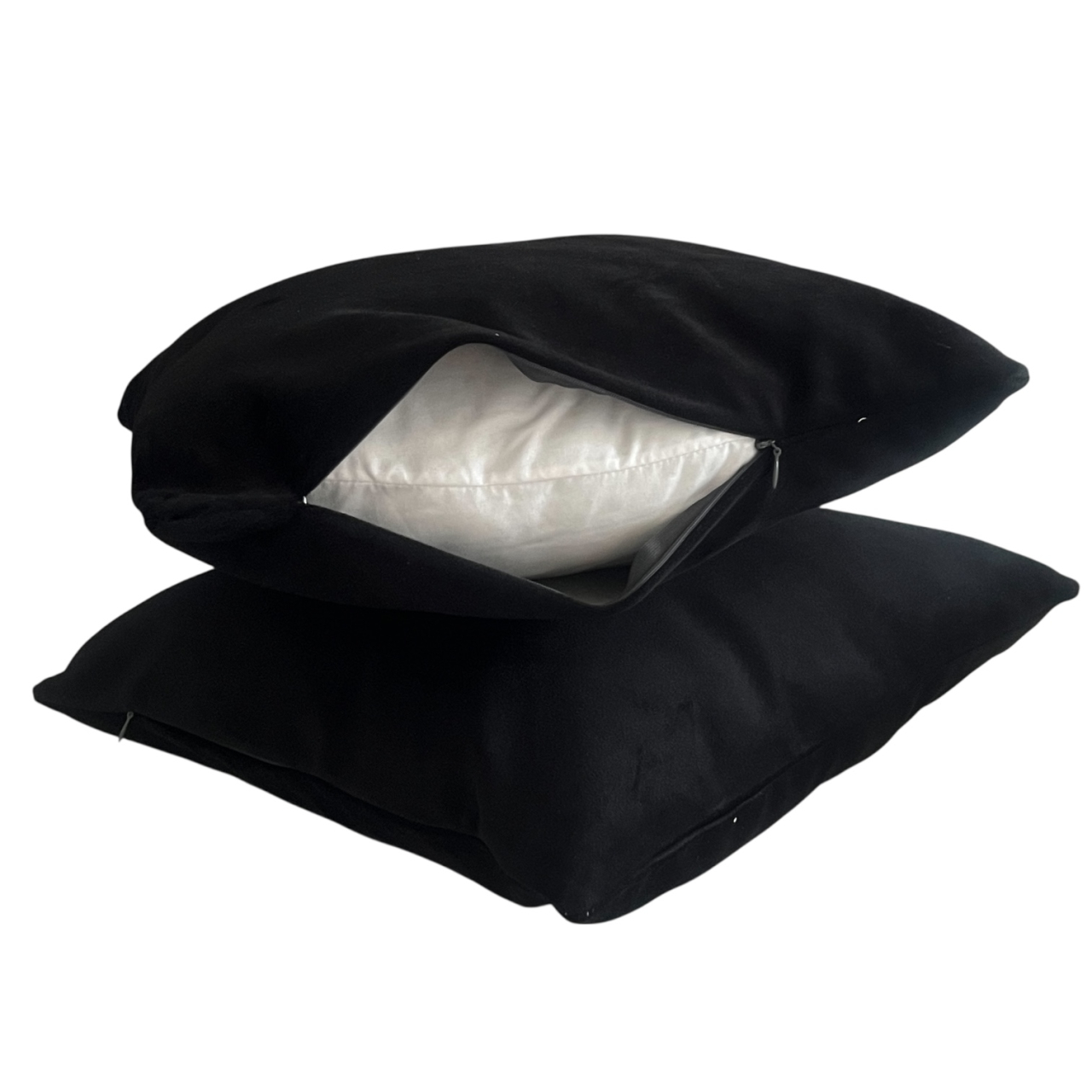 Set 2 fete perna 42 x 42 cm, material catifea, Negru [2]