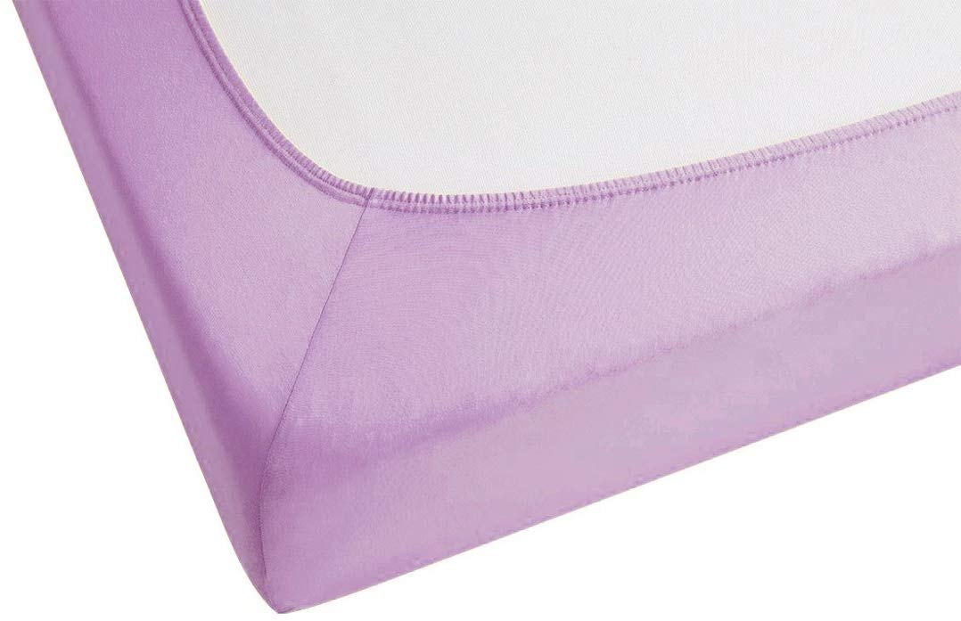 Cearceaf cu elastic, bumbac jersey, 100 x 200 x 25 cm, Mov [5]