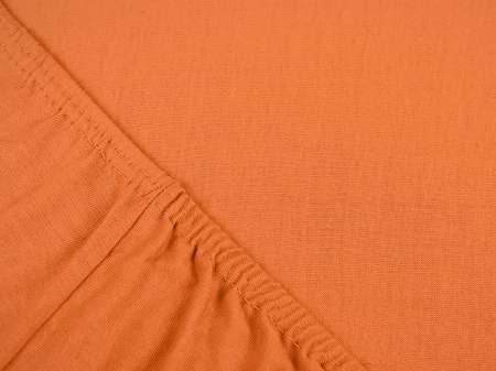 Cearceaf cu elastic, bumbac jersey, 100 x 200 x 25 cm, Portocaliu [3]