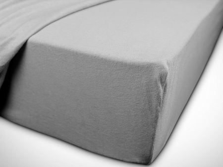 Cearceaf cu elastic, bumbac jersey, 120 x 200 x 25 cm, Gri [3]