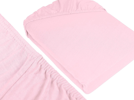 Cearceaf cu elastic, bumbac jersey, 120 x 200 x 25 cm, Roz [2]