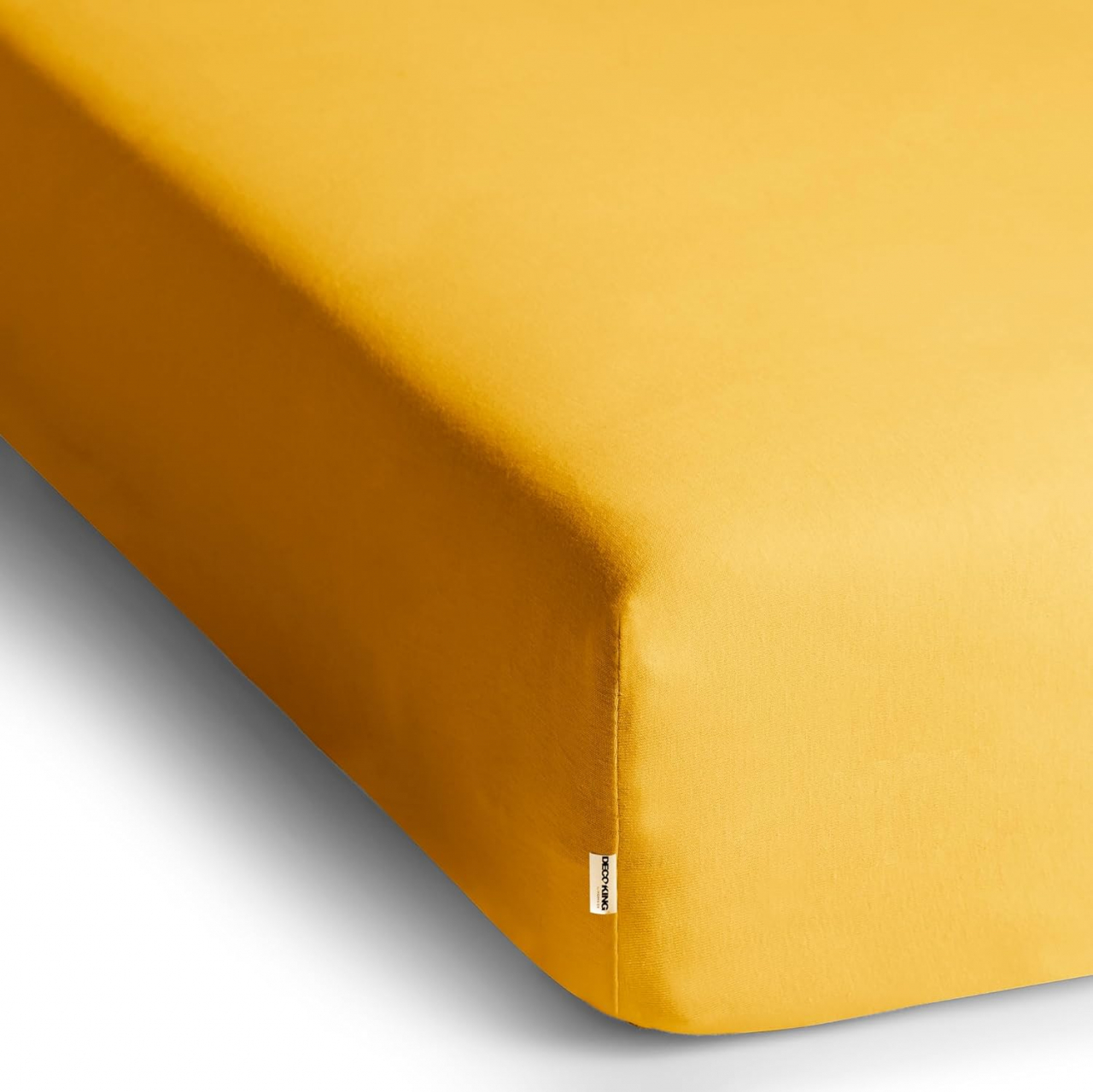 Cearceaf cu elastic, bumbac jersey, 160 x 200 x 25 cm, Galben mustar [4]