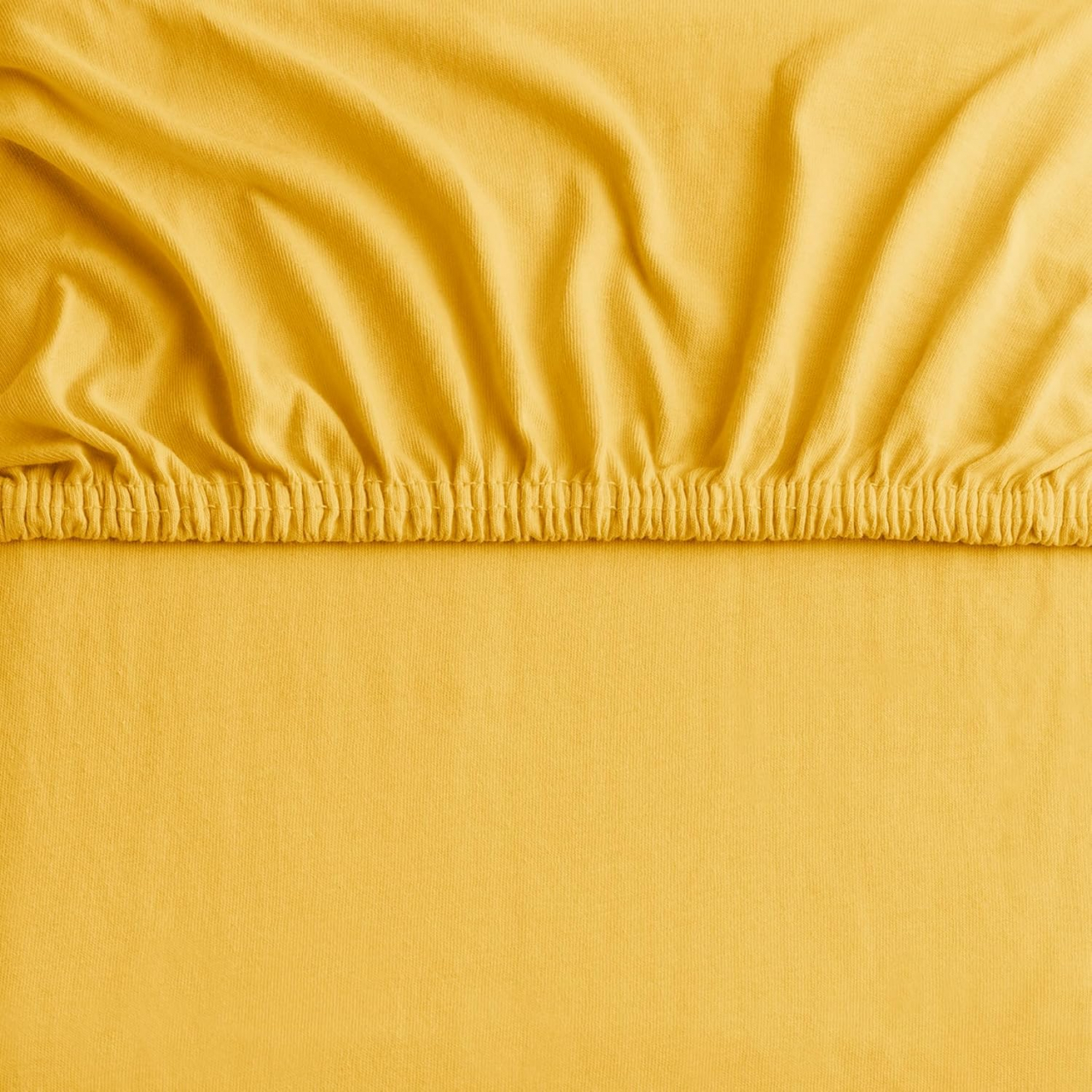 Cearceaf cu elastic, bumbac jersey, 200 x 200 x 25 cm, Mustar [3]