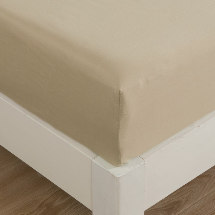 Cearceaf cu elastic, bumbac jersey, 140 x 200 x 25 cm, Crem [4]