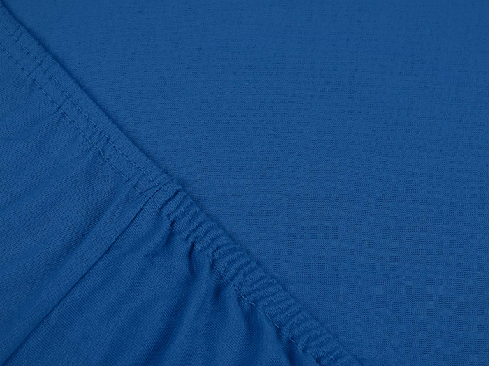 Cearceaf cu elastic, bumbac jersey, 140 x 200 x 25 cm, Albastru [3]