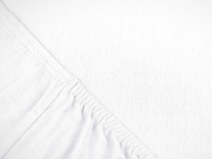 Cearceaf cu elastic, bumbac jersey, 140 x 200 x 25 cm, Alb [3]