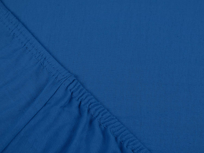Cearceaf cu elastic, bumbac jersey, 160 x 200 x 25 cm, Albastru [2]