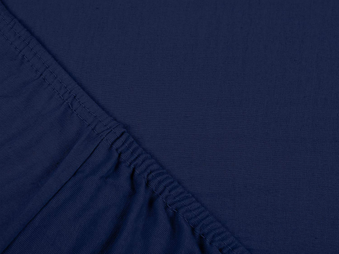 Cearceaf cu elastic, bumbac jersey, 160 x 200 x 25 cm, Bleumarin [5]