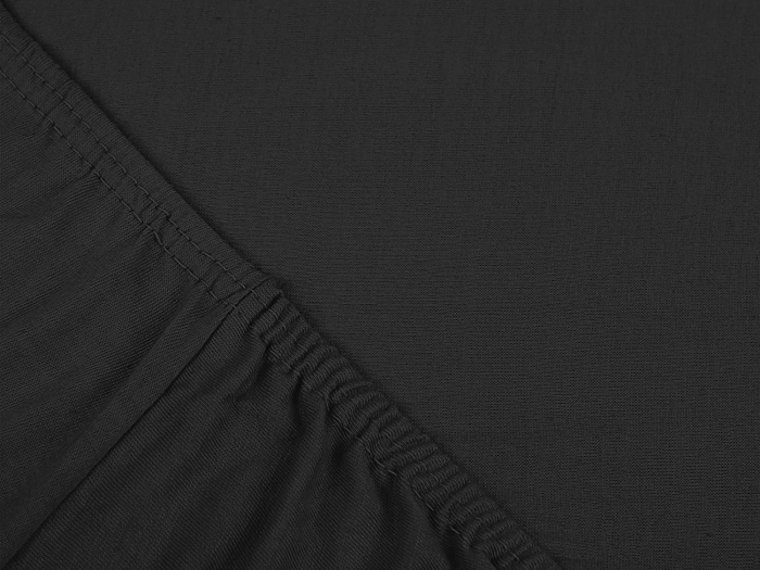 Cearceaf cu elastic, bumbac jersey, 160 x 200 x 25 cm, Negru [4]