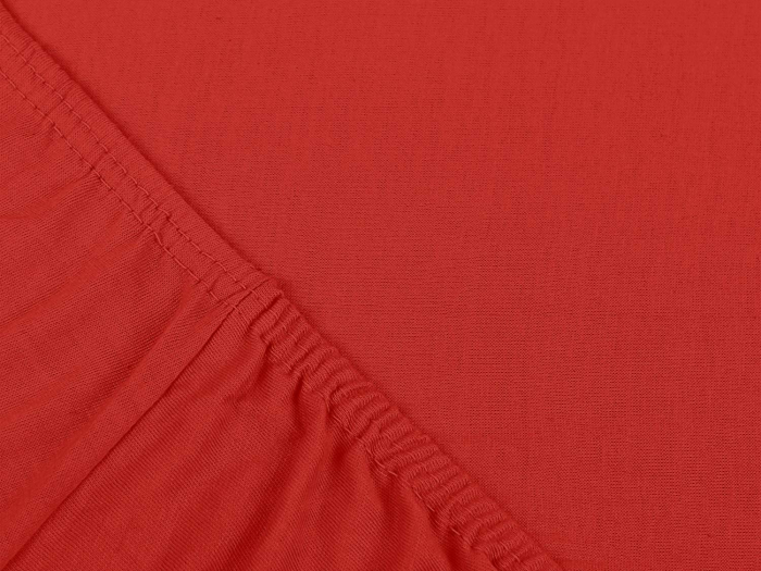 Cearceaf cu elastic, bumbac jersey, 160 x 200 x 25 cm, Rosu [4]