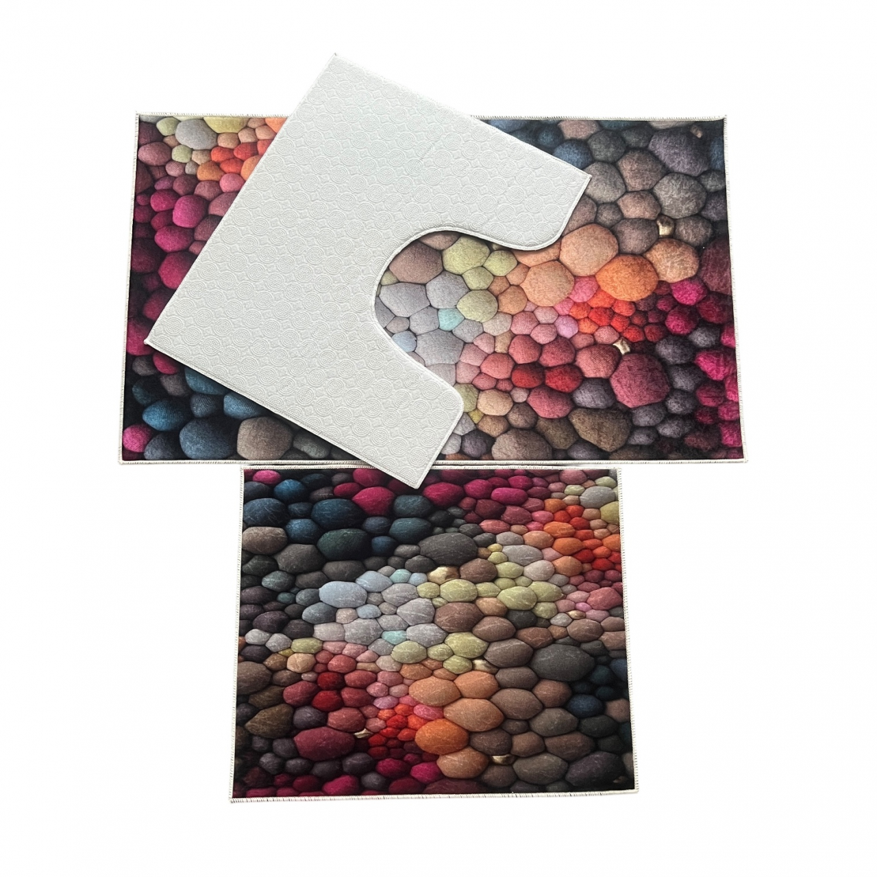 Covoras Baie Set 3 Piese, Antiderapant, 100X60, 50X60, 50X60 cm [3]